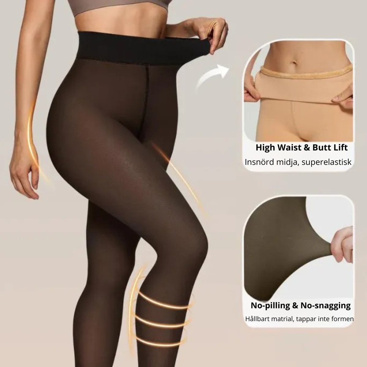 Värmande Premiumleggings med Skir Illusion